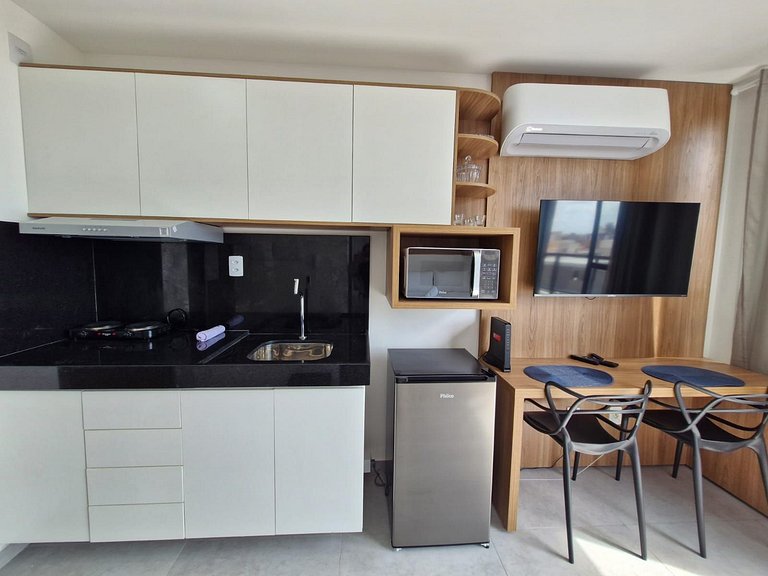 Flat Praia do Bessa com Varanda e vista mar