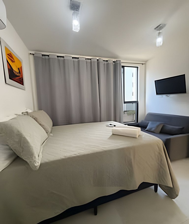 Flat no Sunrise há poucos metros da praia do Bessa