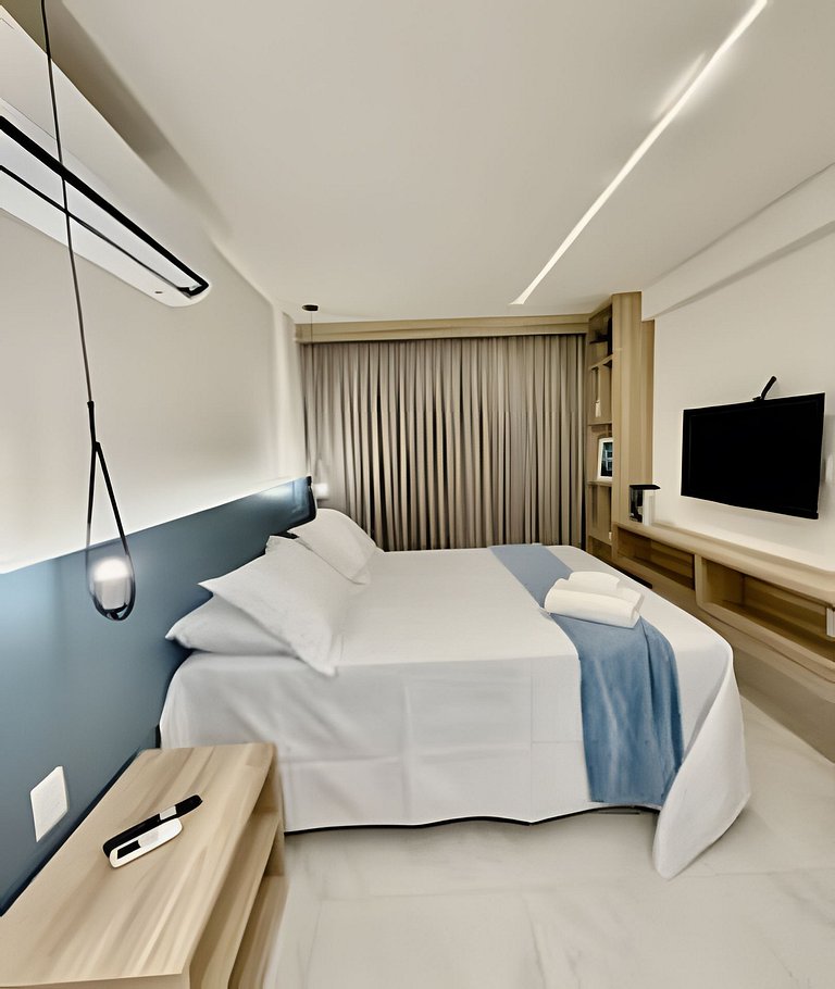 Studio espaçoso e confortável a 100m da praia