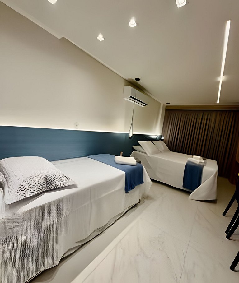 Studio espaçoso e confortável a 100m da praia